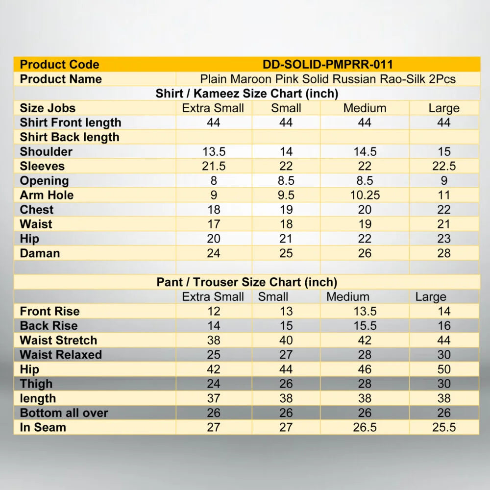 Maroon Russian Rao-Silk 2 PC | DD-SOLID-PMPRR-011