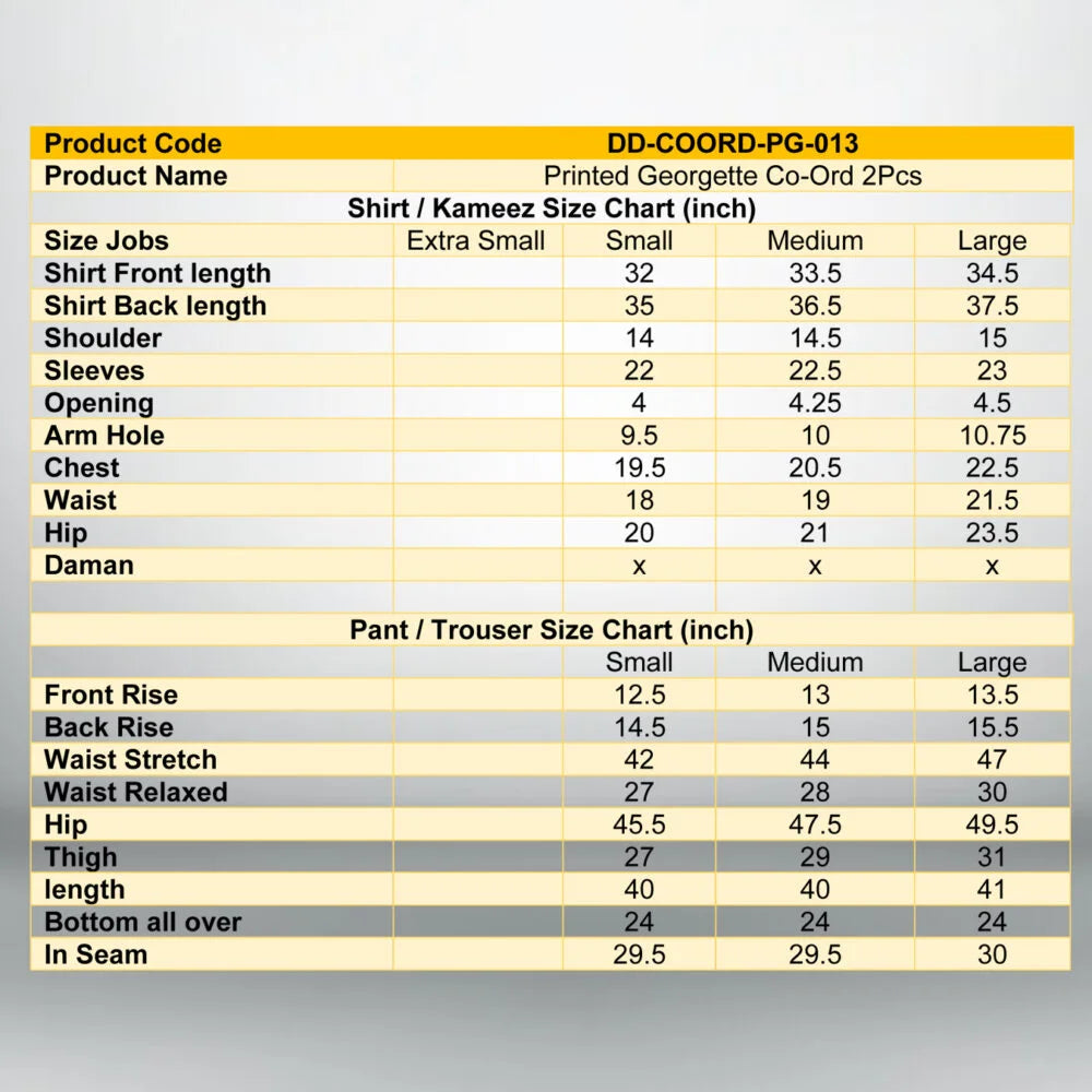 White Floral Printed Georgette 2 PC | DD-COORD-PG-013