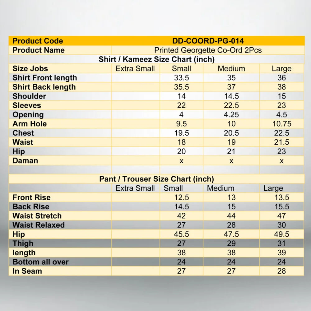 White Printed Georgette 2 PC | DD-COORD-PG-014