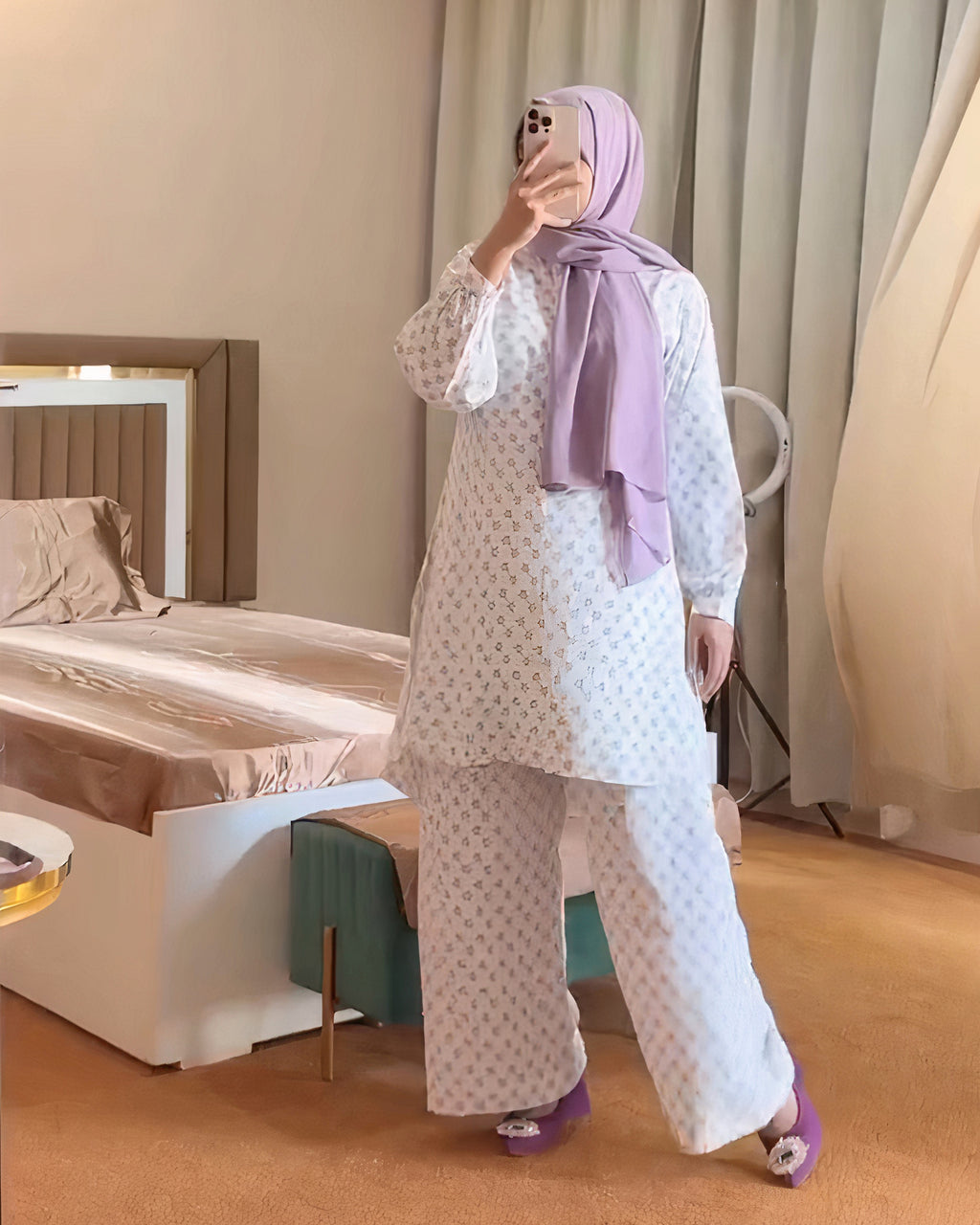 White Printed Georgette 2 PC | DD-COORD-PG-014