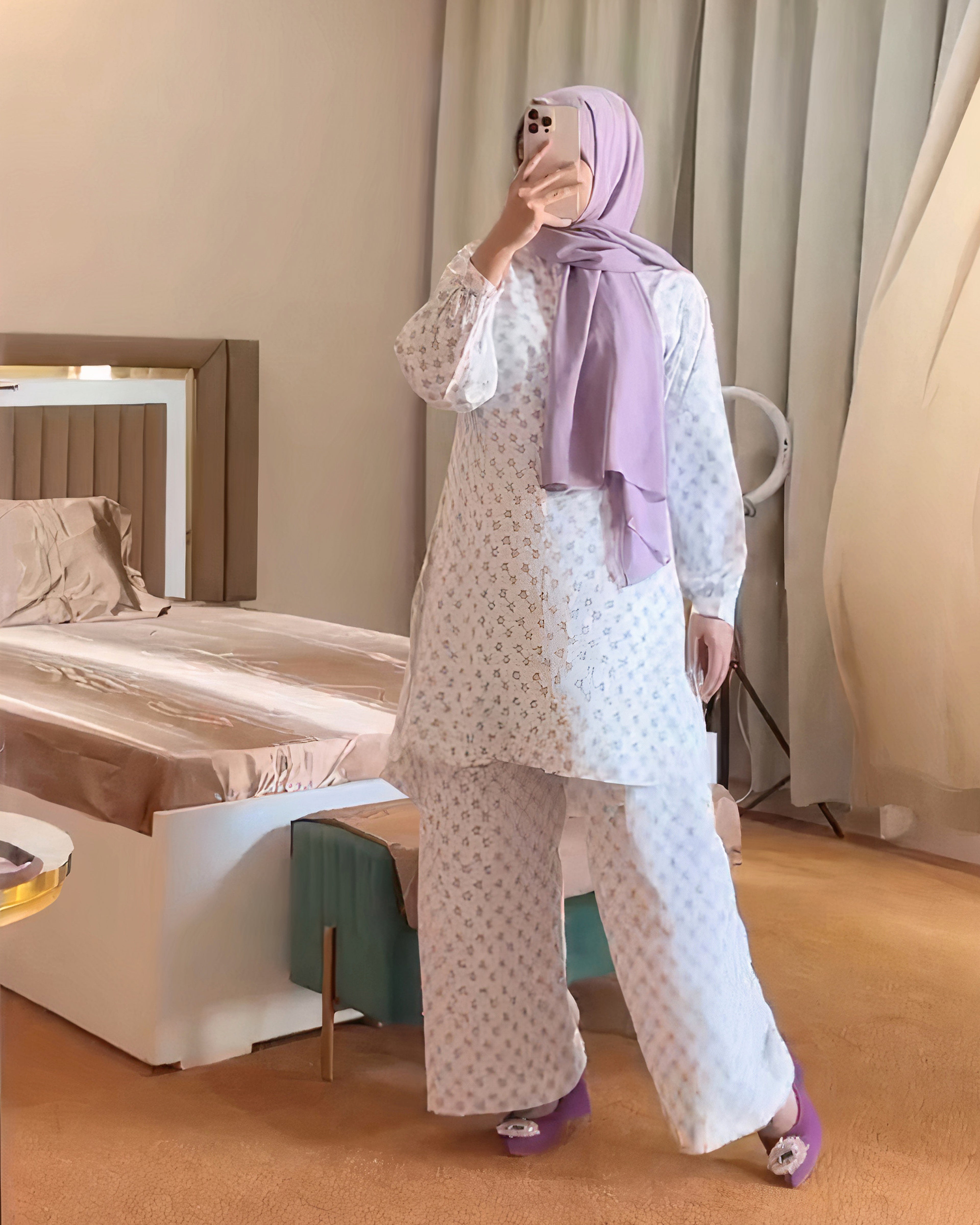 White Printed Georgette 2 PC | DD-COORD-PG-014