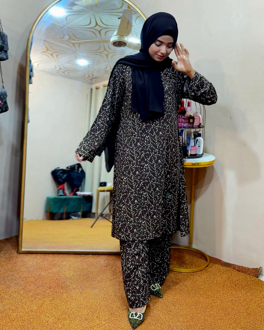 Brown Printed Georgette 2 PC | DD-PG-PG-017