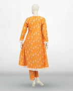 Un-Stitched Printed DD Lawn Orange 3 Pcs | DD-PLAWN-028