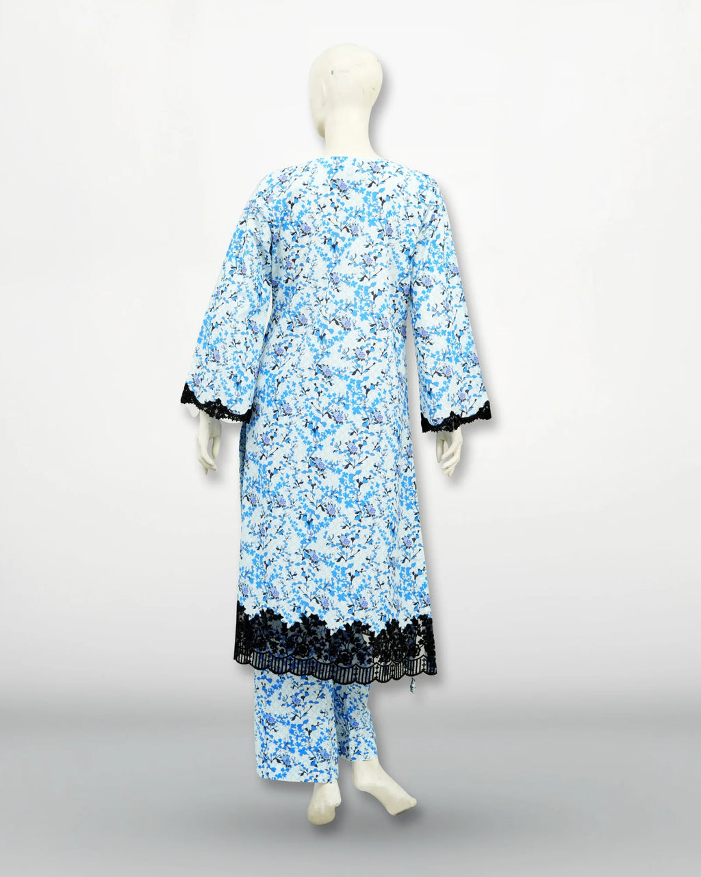 Un-Stitched Printed DD Lawn Blue 3 Pcs | DD-PLAWN-027