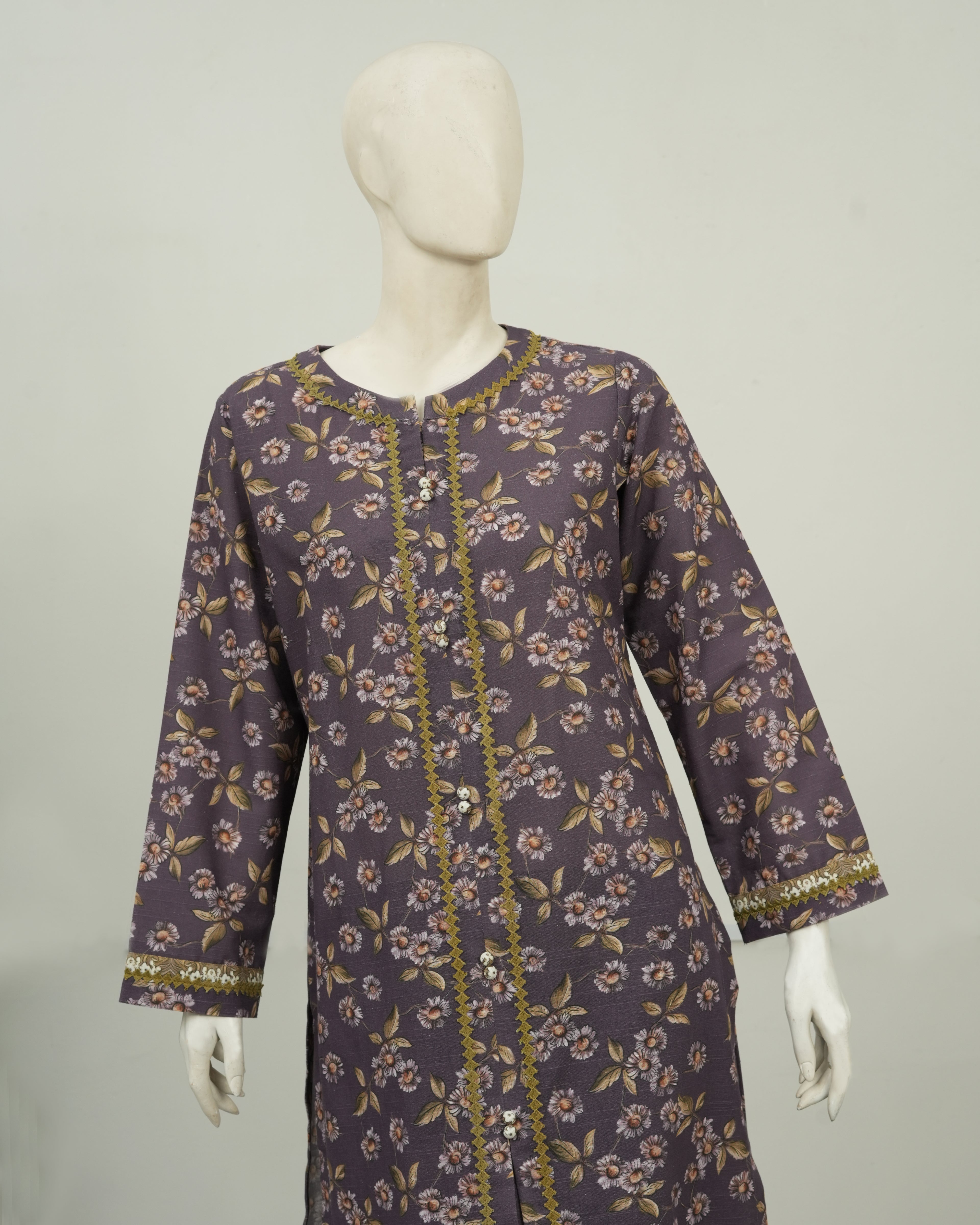 Un-Stitched Purple Printed Khaddar 3 PC | DD-PKHDR-023