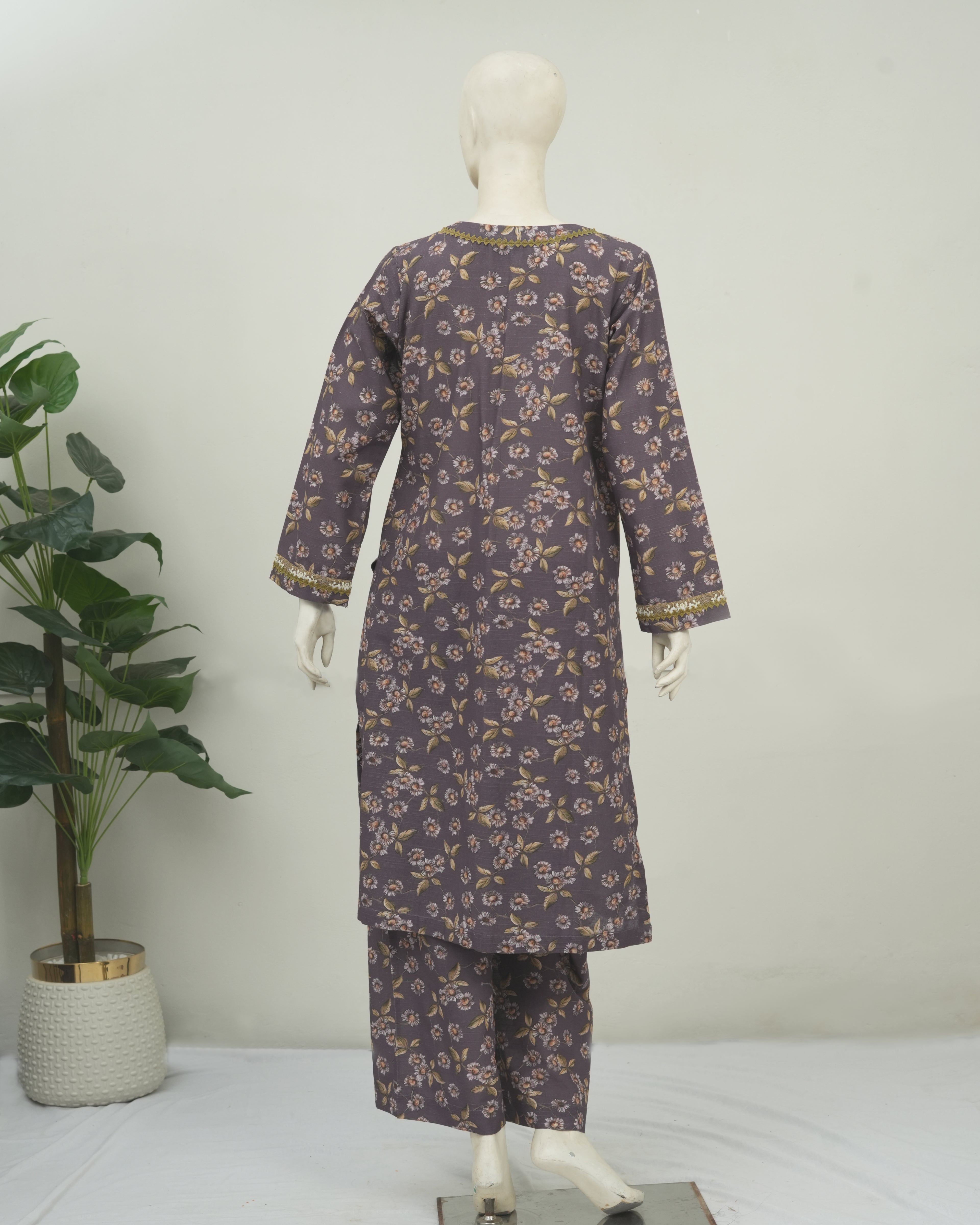 Un-Stitched Purple Printed Khaddar 3 PC | DD-PKHDR-023