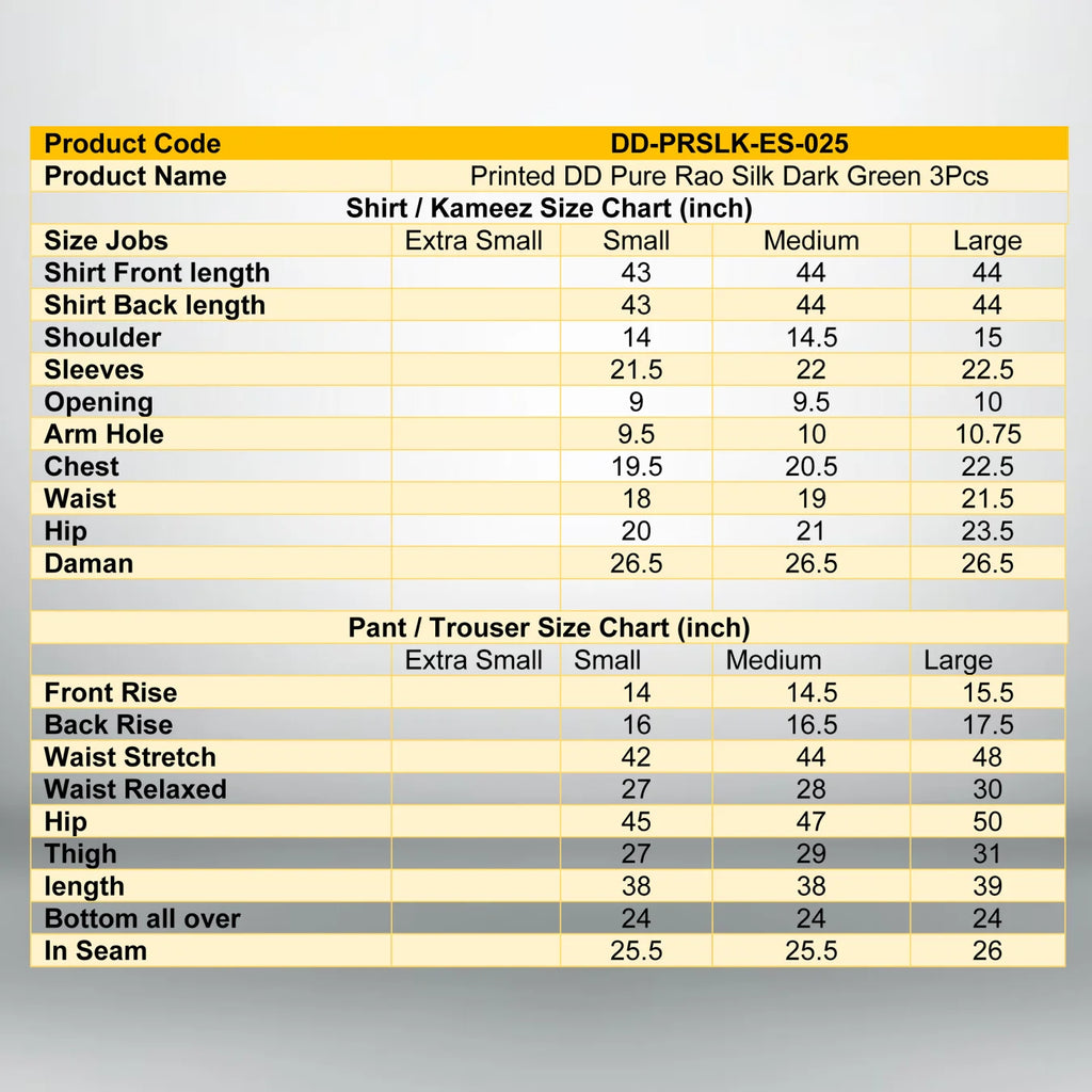 Green Printed Pure Rao Silk 3 PC | DD-PRSLK-ES-025