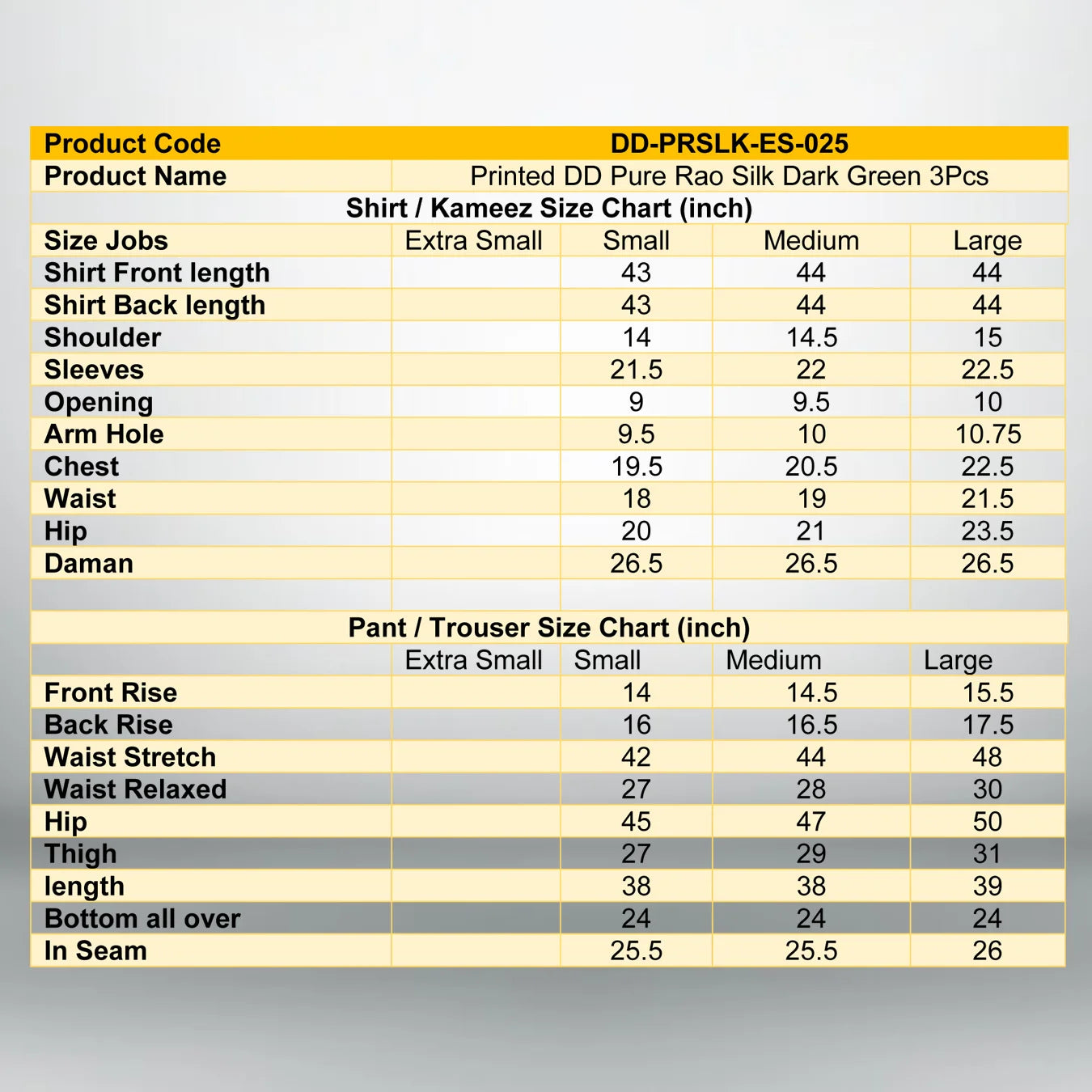 Green Printed Pure Rao Silk 3 PC | DD-PRSLK-ES-025