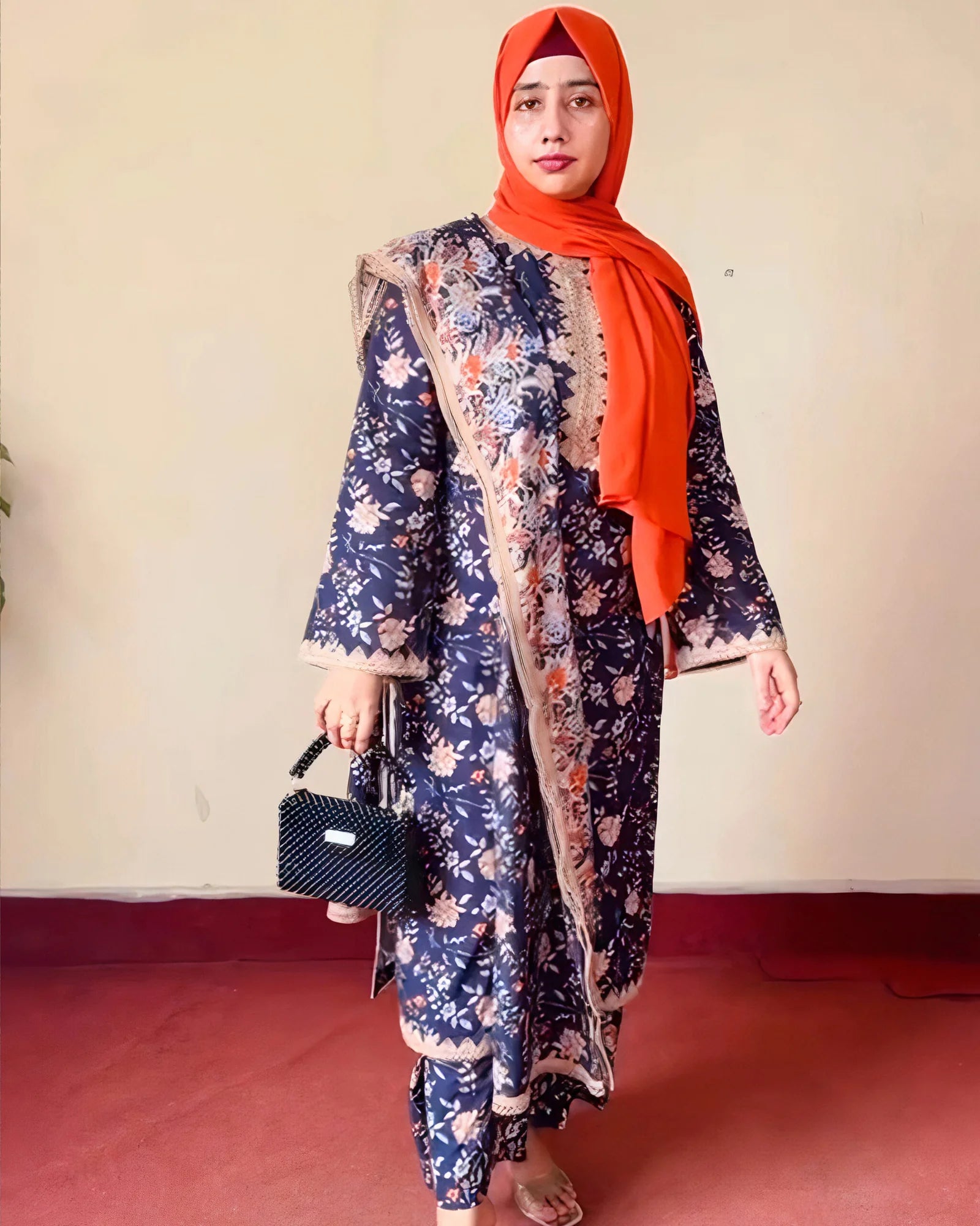 Un-Stitched Printed DD Lawn Black 3 Pcs | DD-PLAWN-029