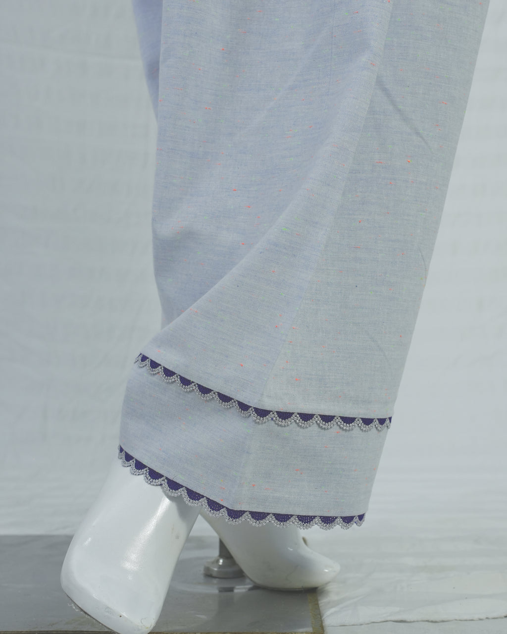 Light Blue Cotton Short Shirt with Farshi Shalwar – 2 Piece Set