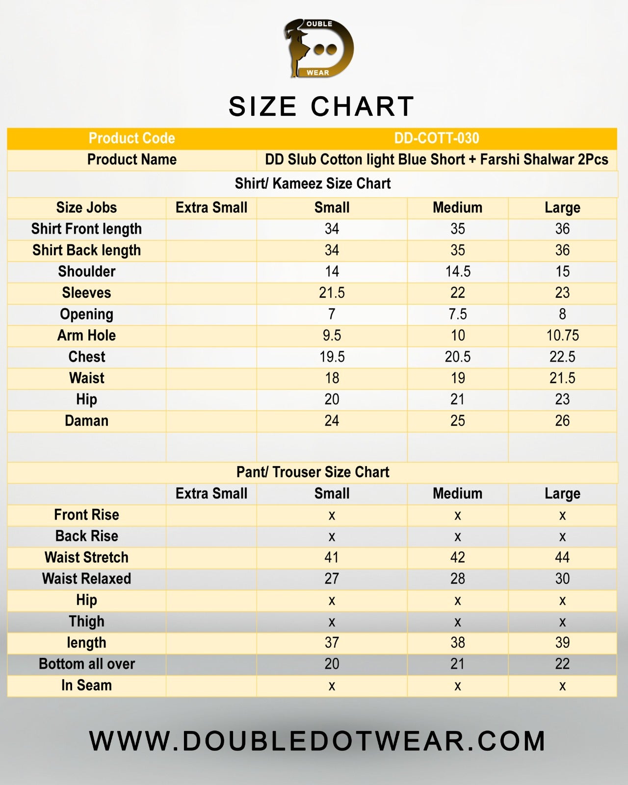 Light Blue Cotton Short Shirt with Farshi Shalwar – 2 Piece Set