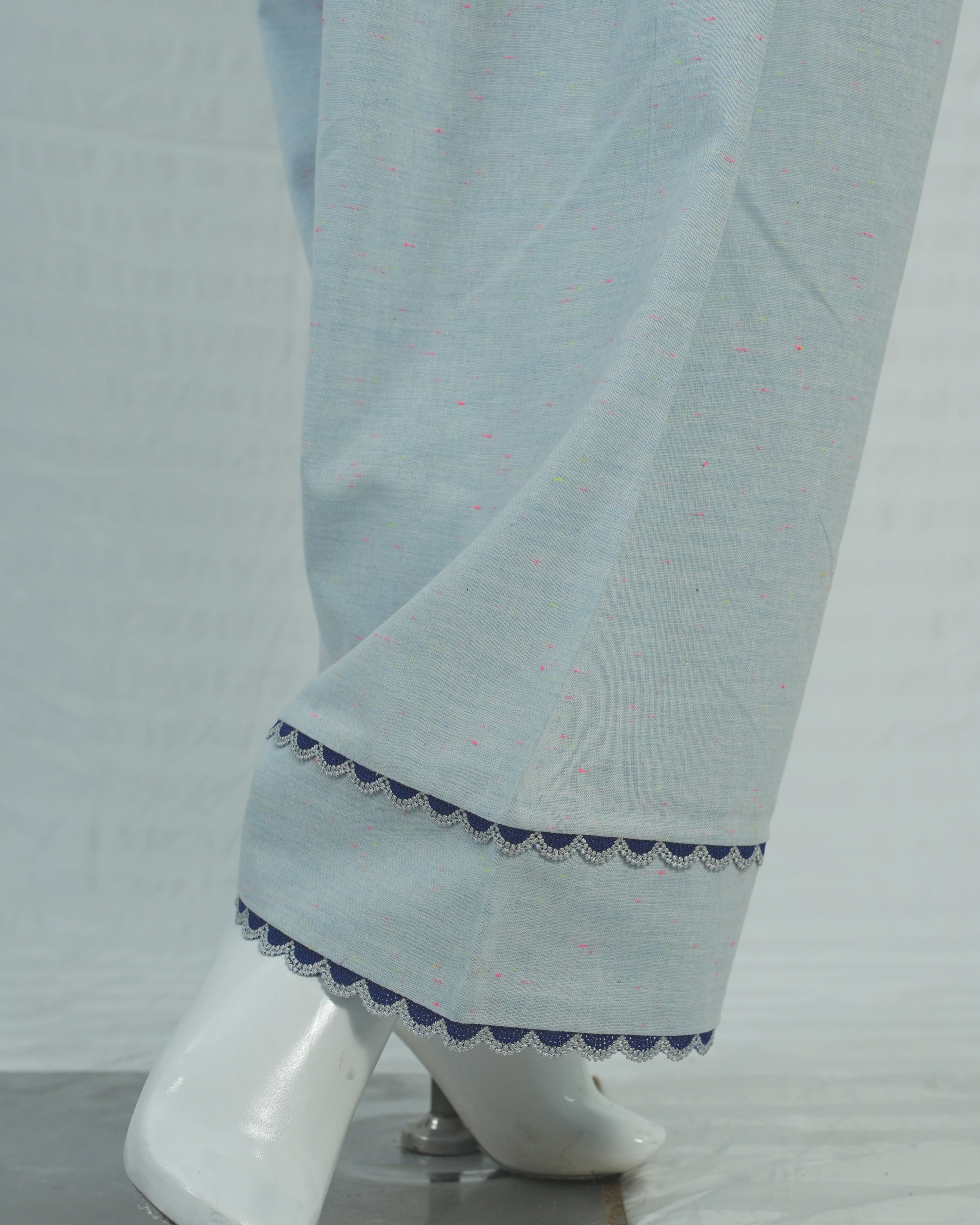 Cotton light Blue Long Shirt with Farshi Shalwar 2 Piece Set