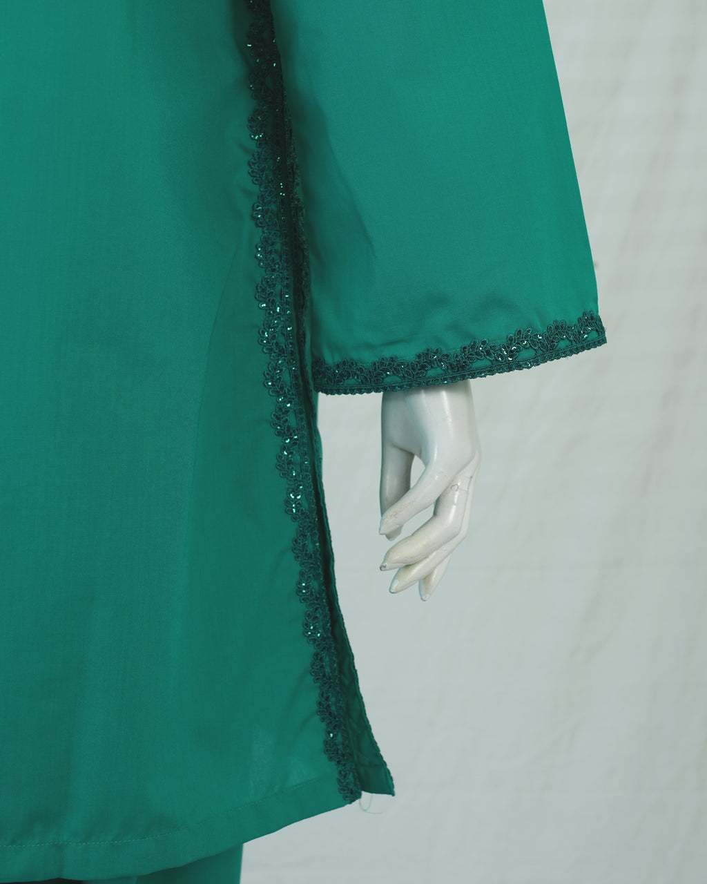 Cotton Dark Green Short Shirt with Farshi Shalwar – 2 Piece Set