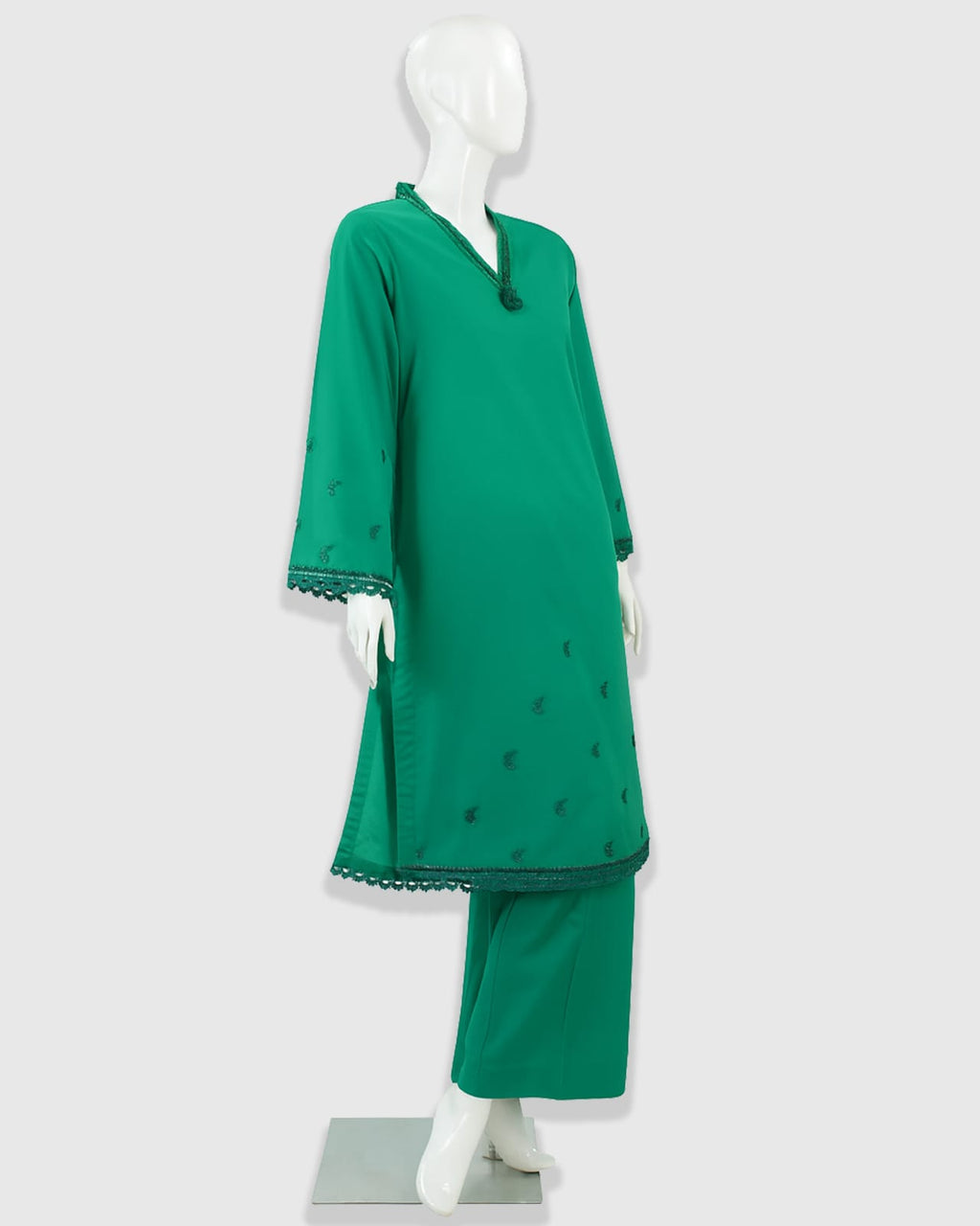 Cotton Dark Green Long Shirt with Farshi Shalwar