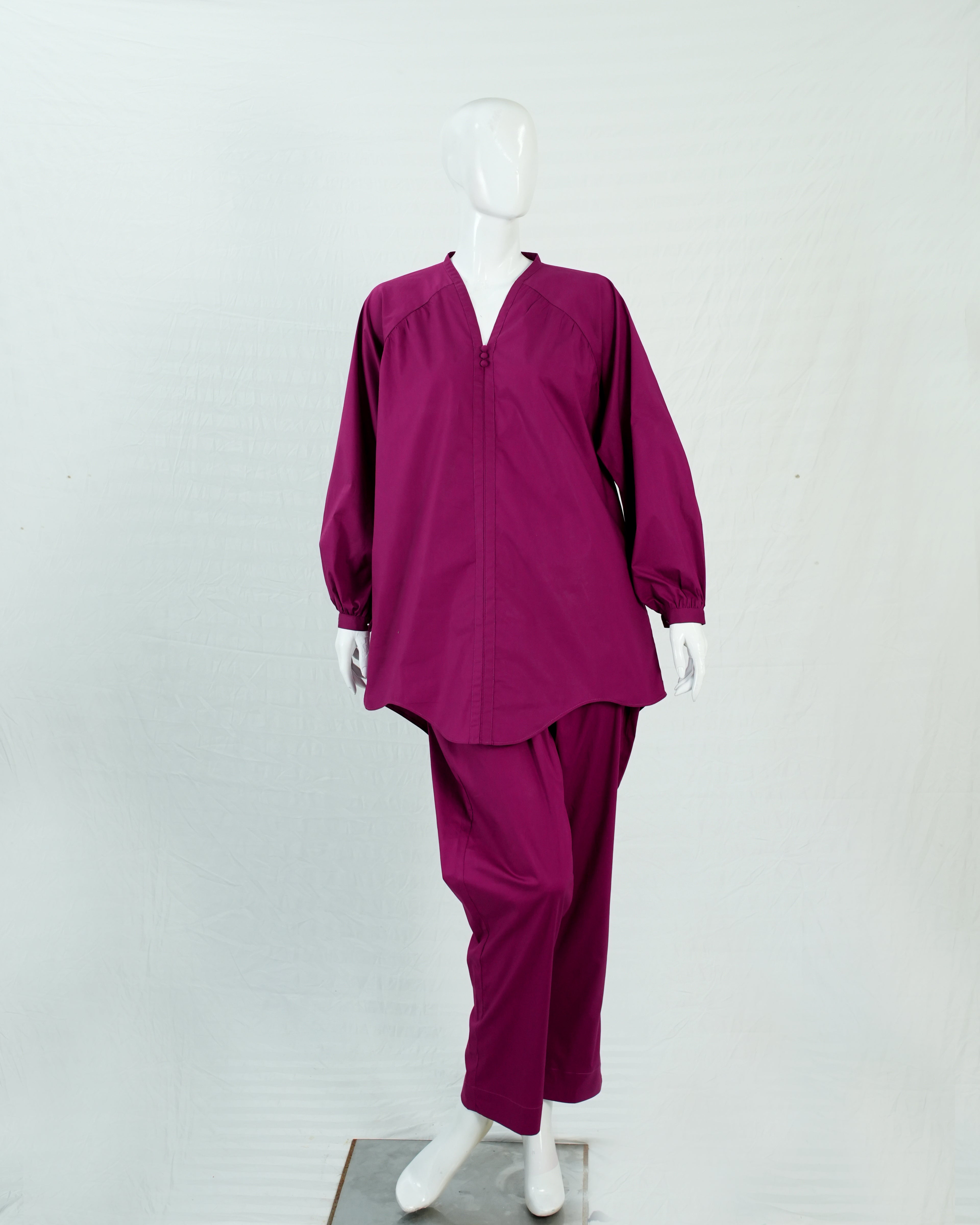 Purple Cotton Short Shirt & Trouser | DD-COTT-037