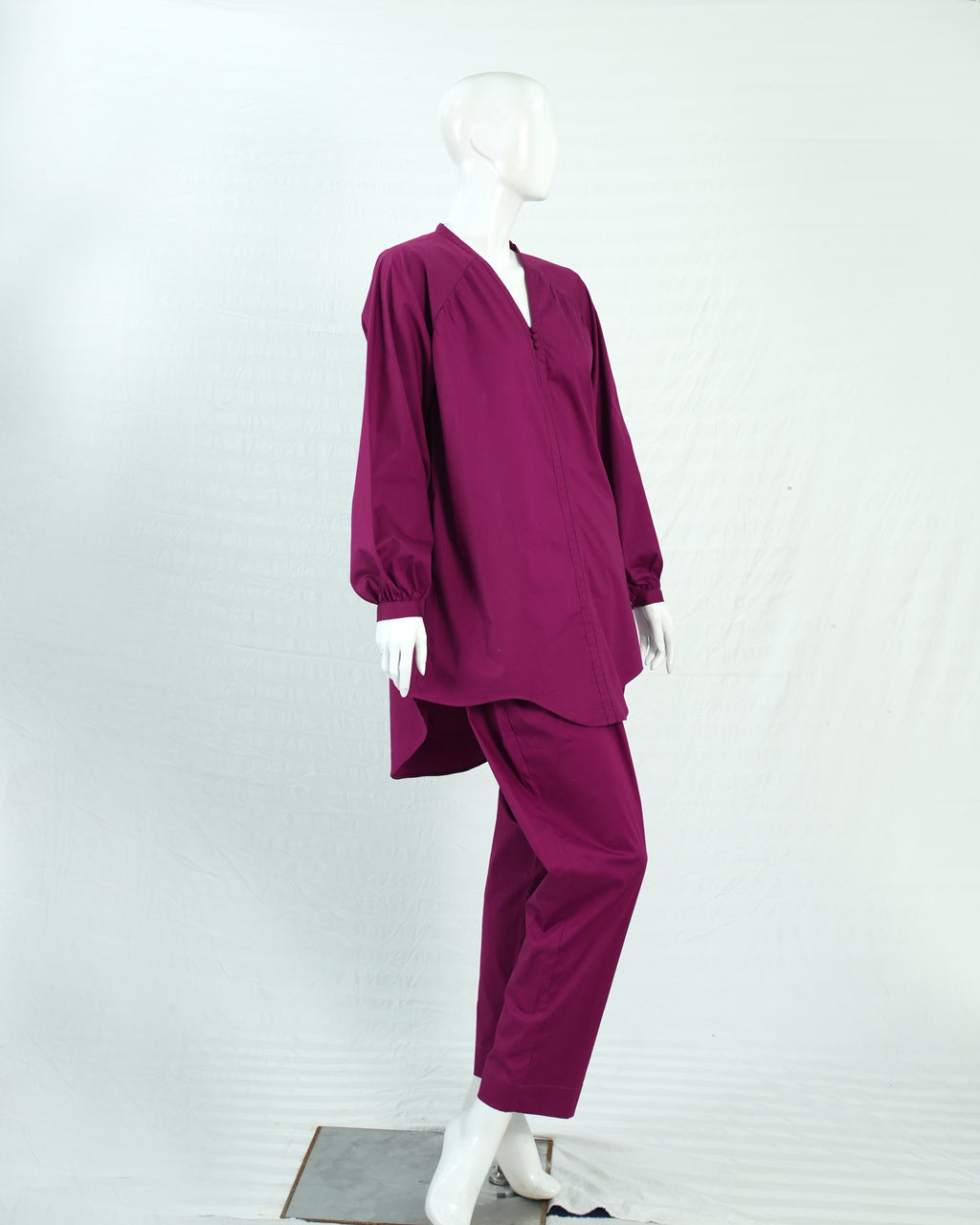 Purple Cotton Short Shirt & Trouser | DD-COTT-037