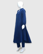 Linen Navy Blue Shirt &amp; Trousers Set (2-Piece) | DD-LELN-038