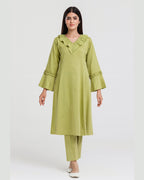 Linen Lemon Color Shirt with Trousers – 2 Piece Set | DD-LELN-039