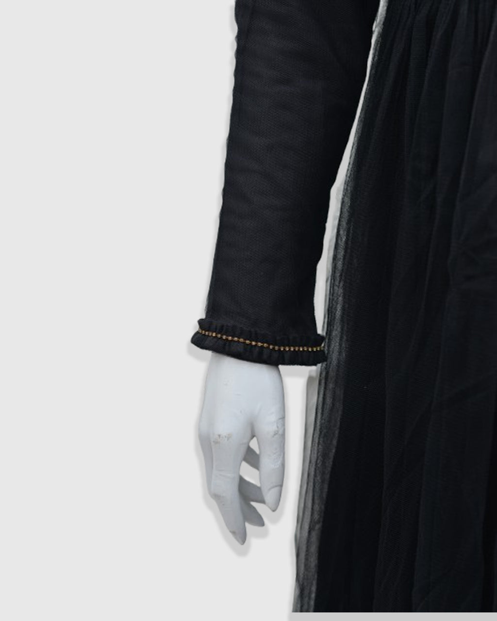 Black Net Frock with Plain Trousers – 2 Piece Set | DD-NET-040