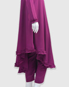 Double Dot Wear Magenta Linen Shirt & Trousers Set | DD-LELN-041