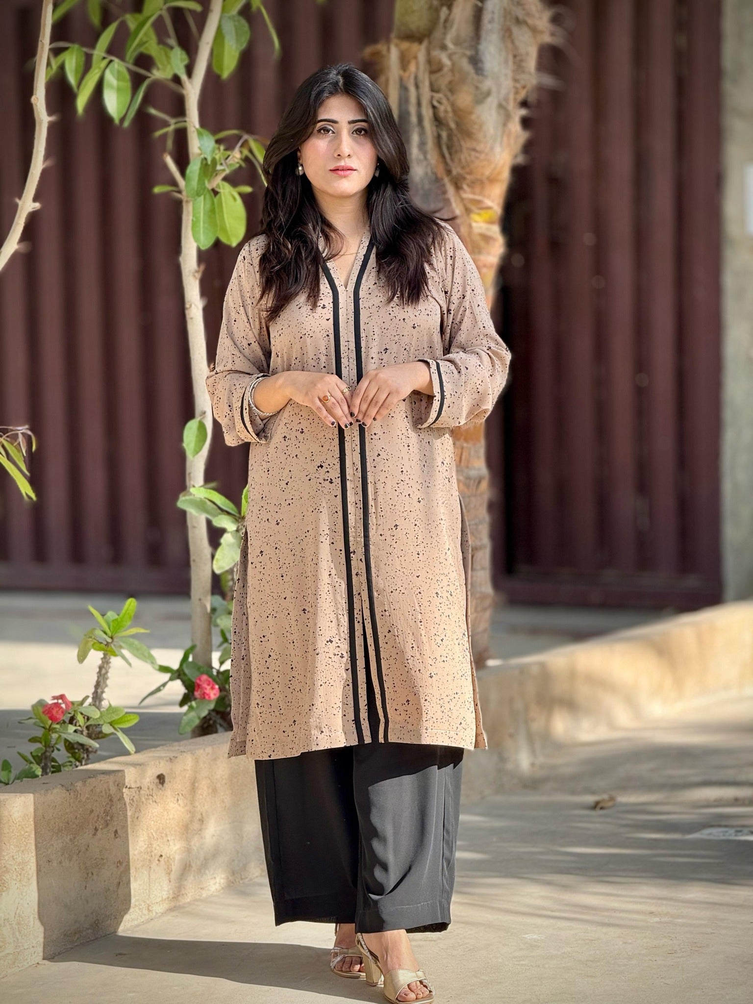 Peach Printed Georgette 2 PC | DD-PG-PG-016