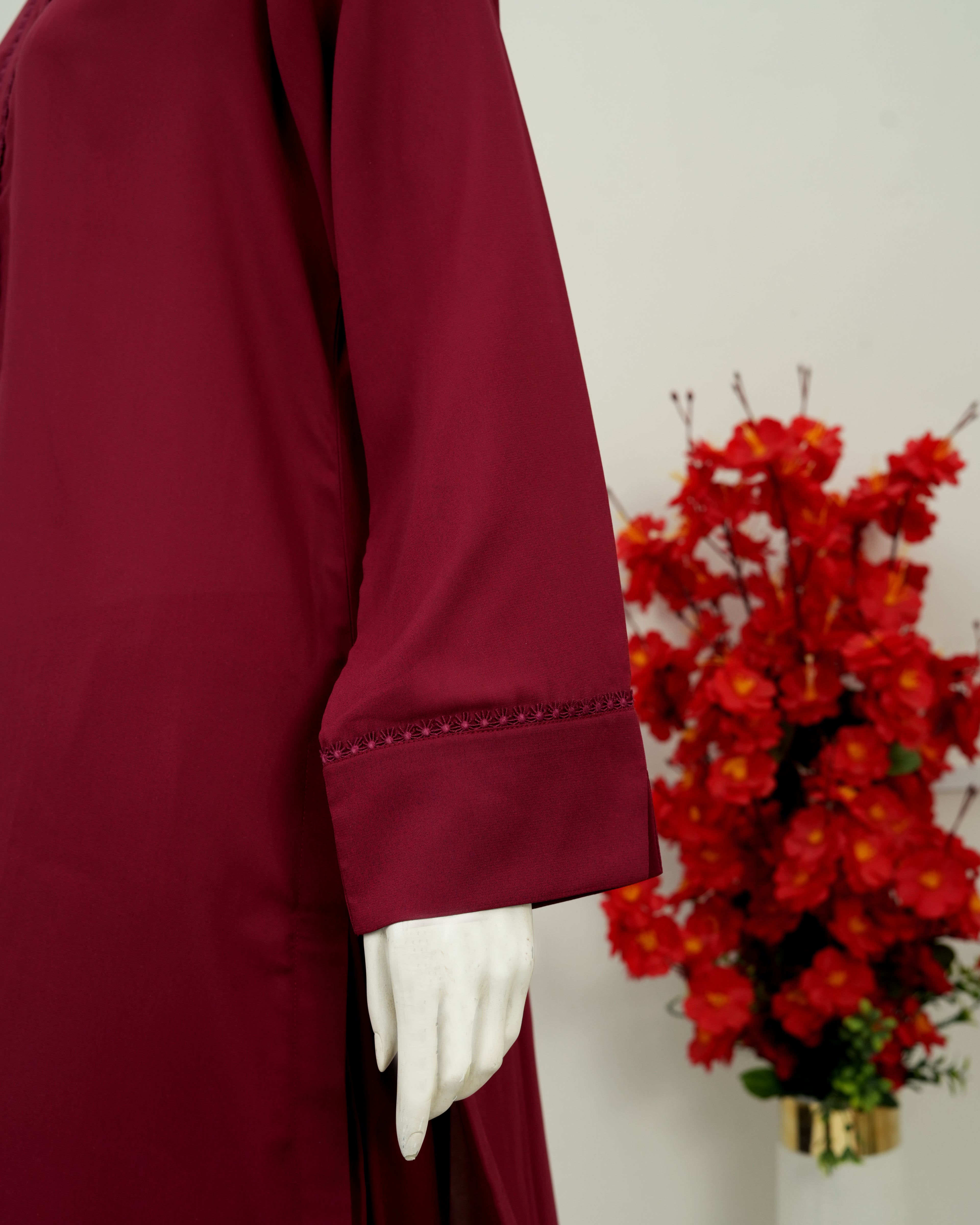 Maroon Georgette 2 PC | DD-SOLID-PRG-006