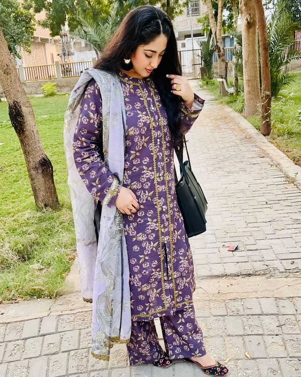 Un-Stitched Purple Printed Khaddar 3 PC | DD-PKHDR-023