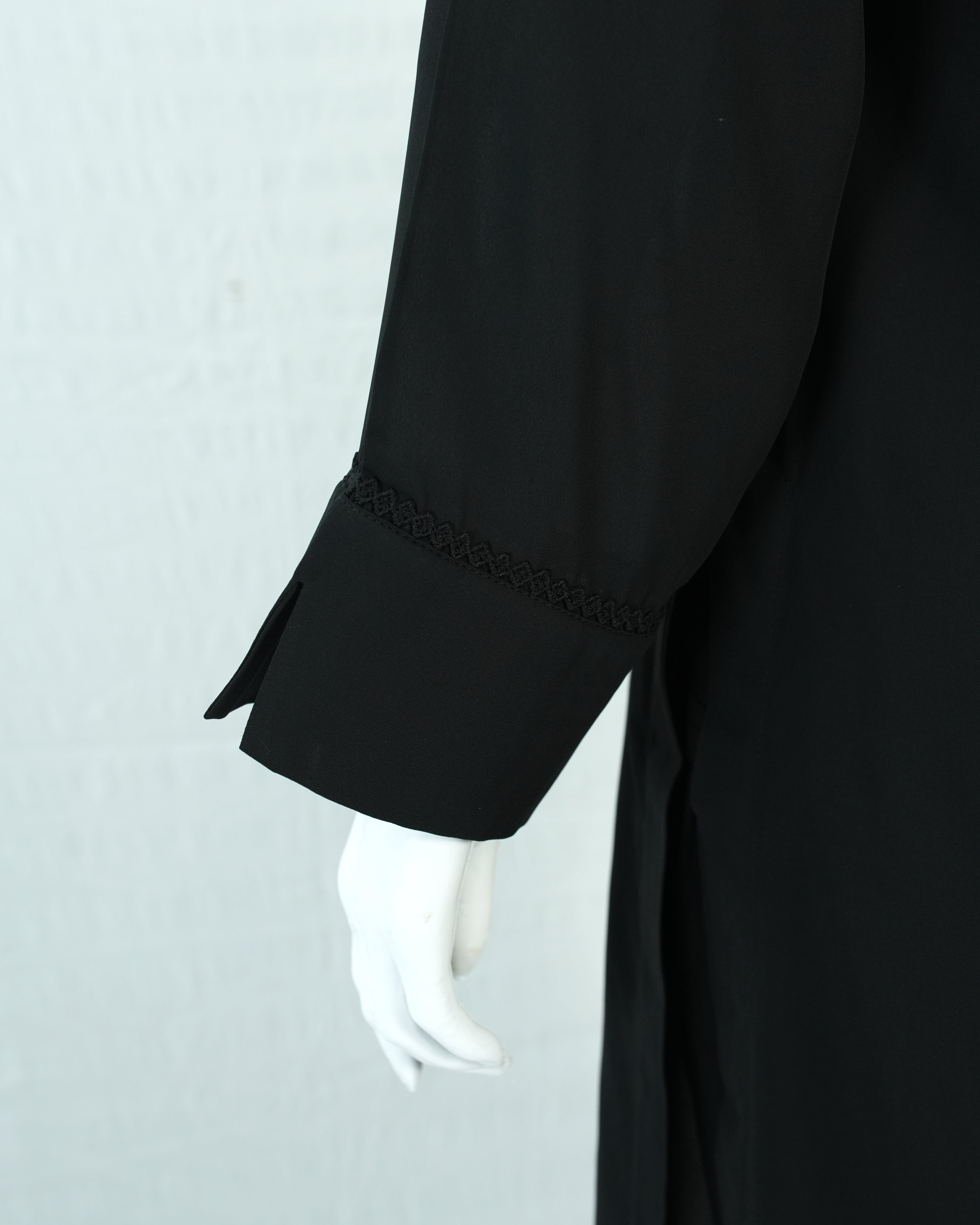 Black Plain Georgette 2 PC | DD-SOLID-PBG-007