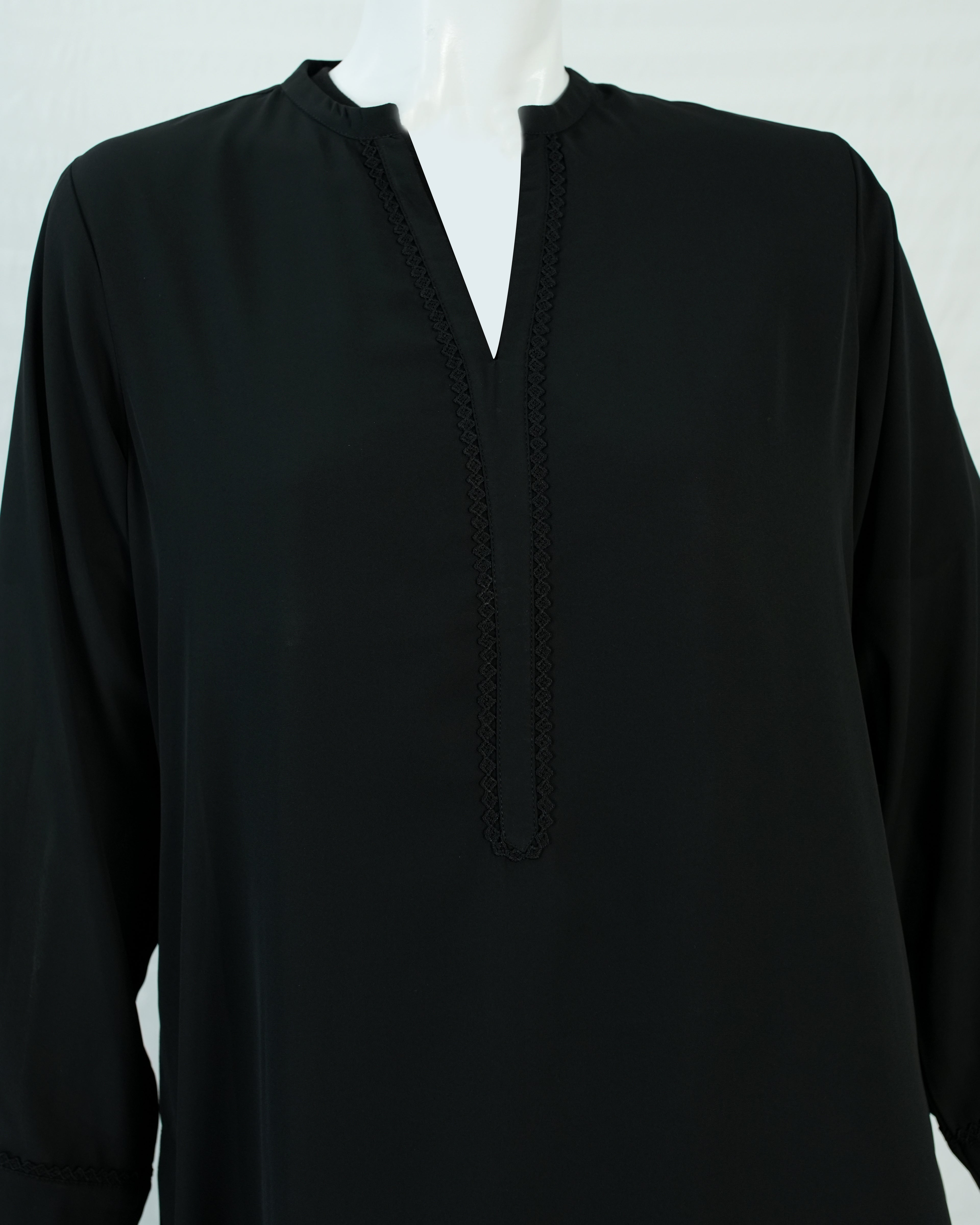 Black Plain Georgette 2 PC | DD-SOLID-PBG-007