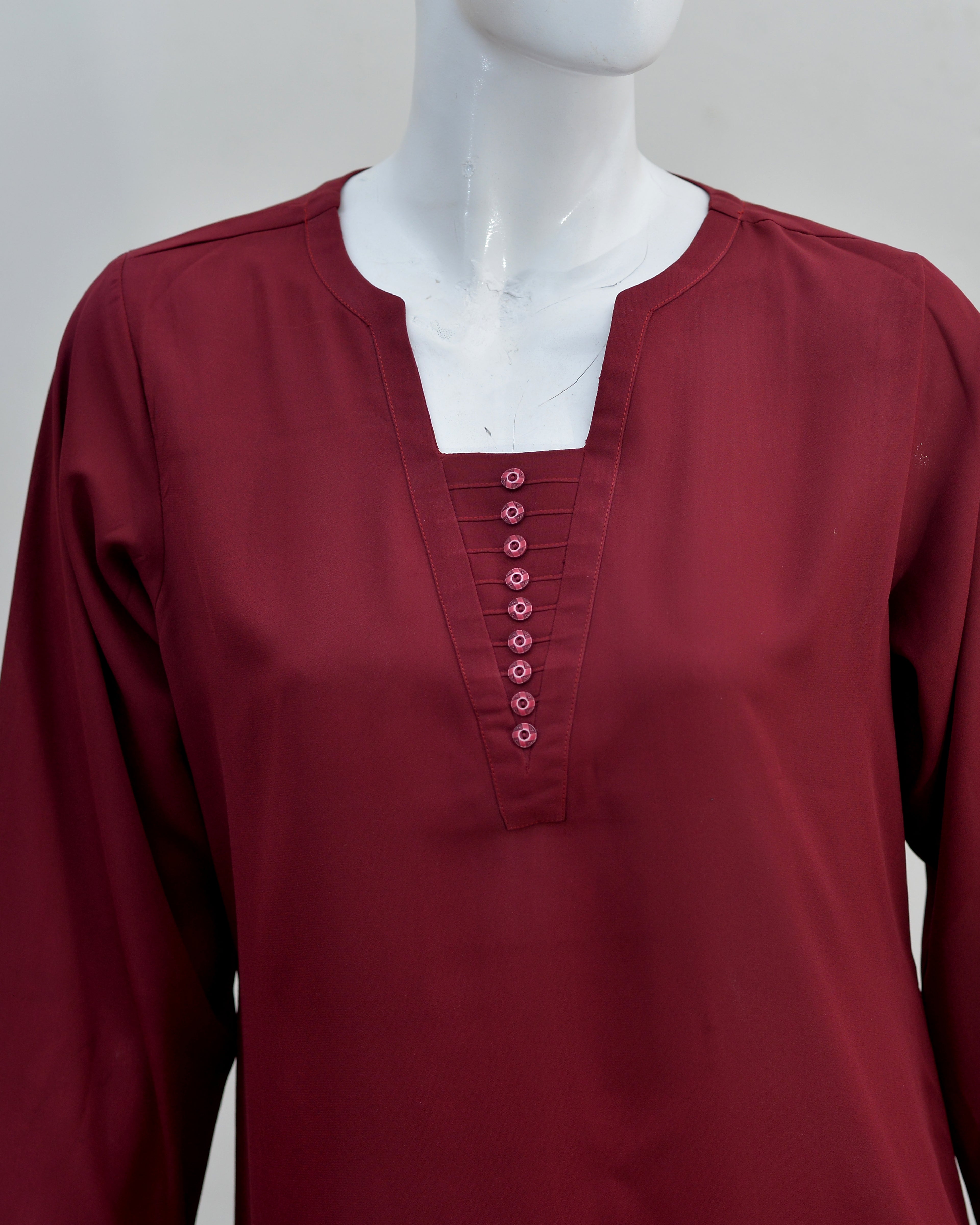Maroon Plain Georgette 2 PC | DD-SOLID-PMG-008
