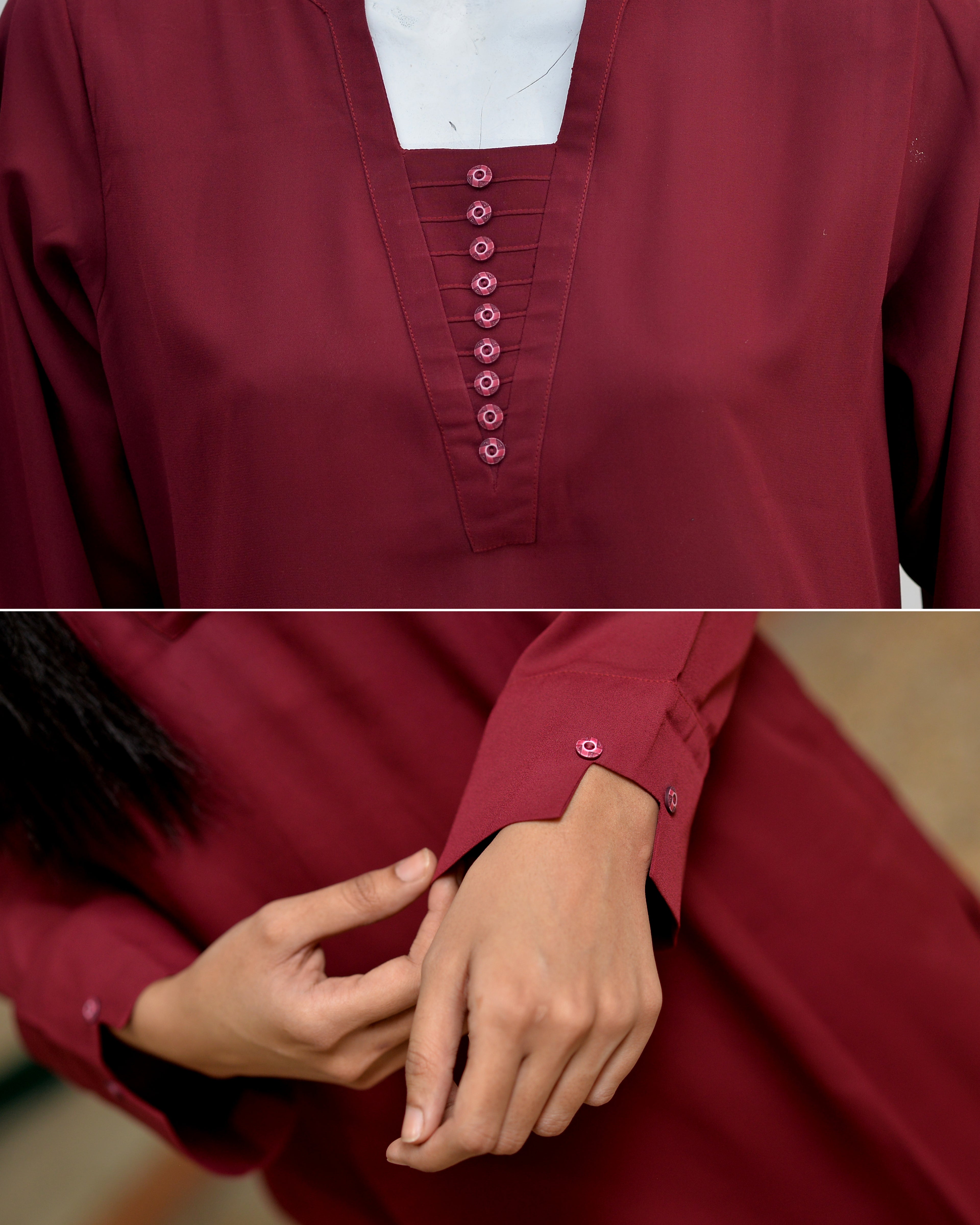 Maroon Plain Georgette 2 PC | DD-SOLID-PMG-008