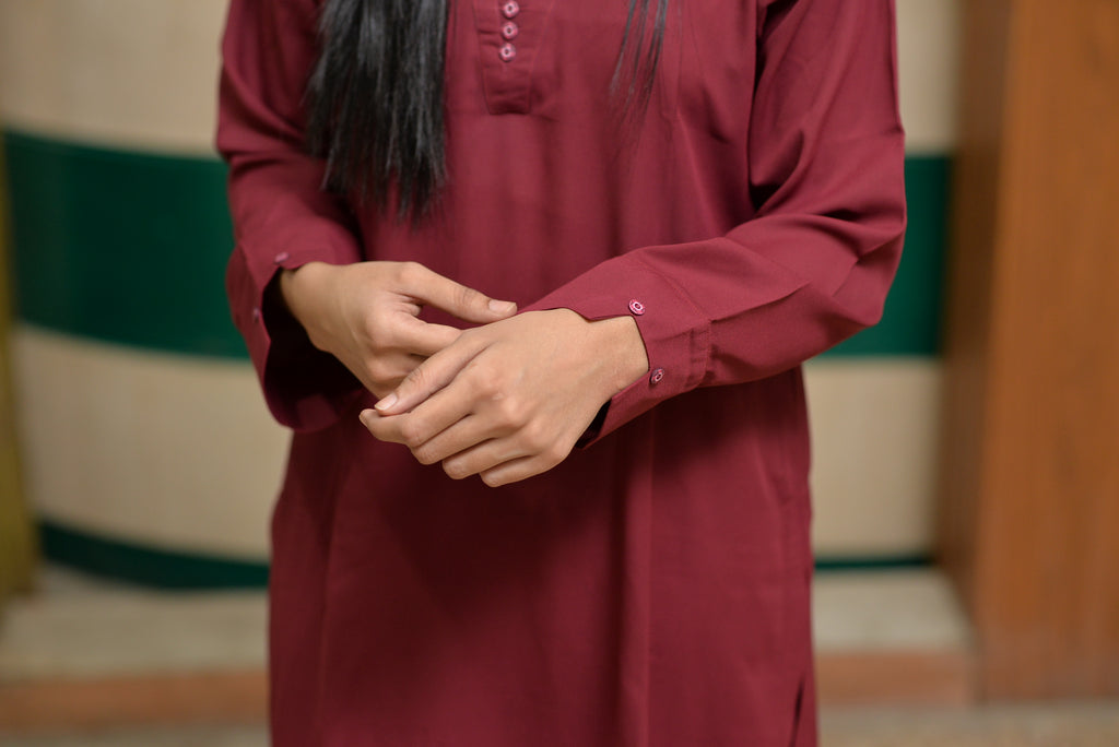 Maroon Plain Georgette 2 PC | DD-SOLID-PMG-008