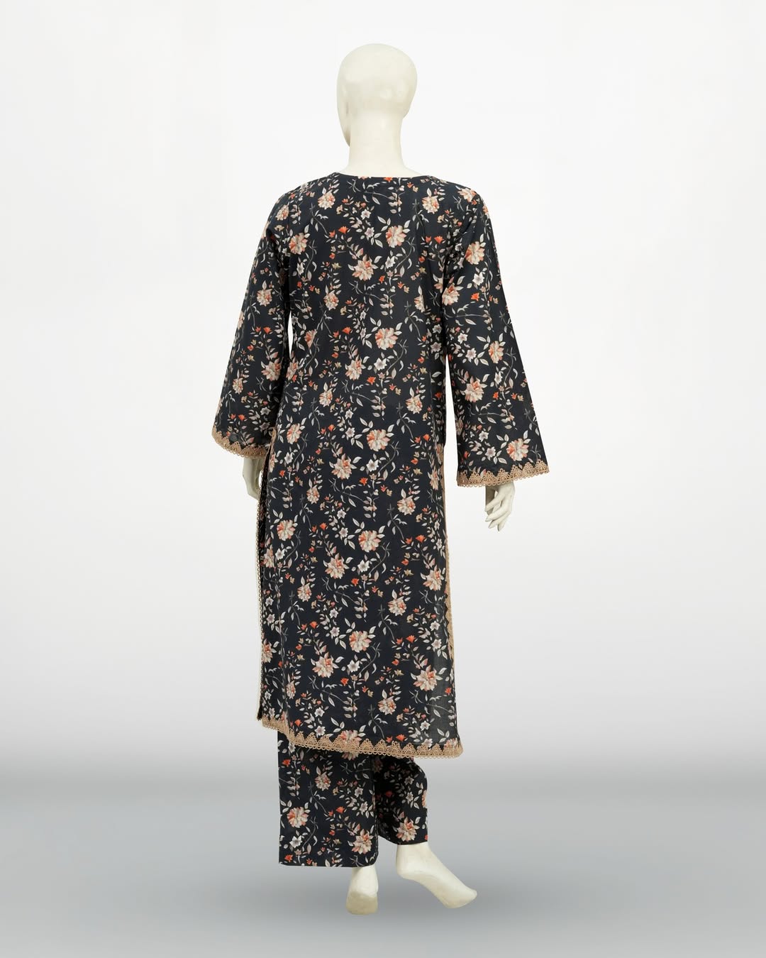 Un-Stitched Printed DD Lawn Black 3 Pcs | DD-PLAWN-029