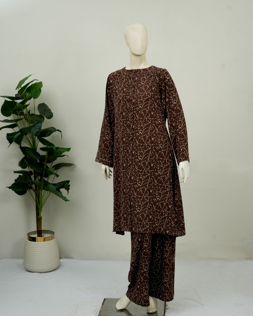 Brown Printed Georgette 2 PC | DD-PG-PG-017