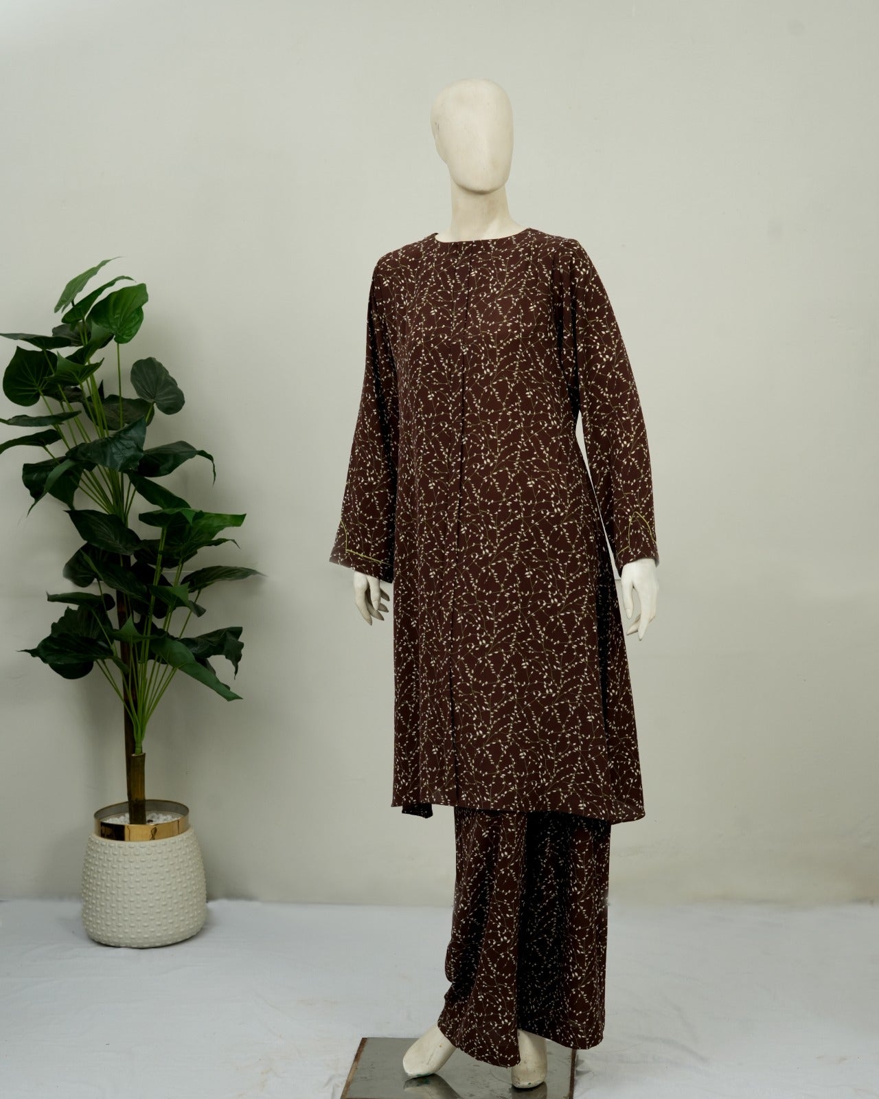 Brown Printed Georgette 2 PC | DD-PG-PG-017