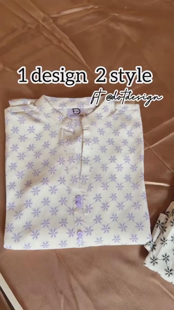 White Printed Georgette 2 PC | DD-COORD-PG-012