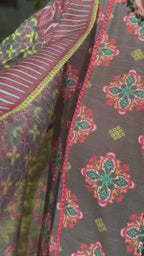 Un-Stitched Double Dot Wear Black Printed Khaddar 3 PC | DD-PKHDR-020