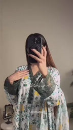 Un-Stitched Printed DD Lawn Green 3 Pcs | DD-PLAWN-026