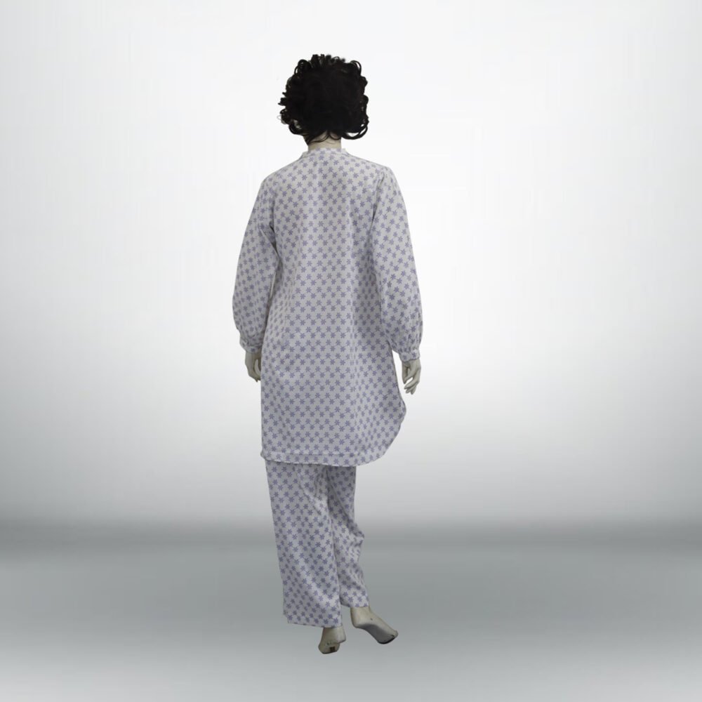 White Printed Georgette 2 PC | DD-COORD-PG-014 - Image 5