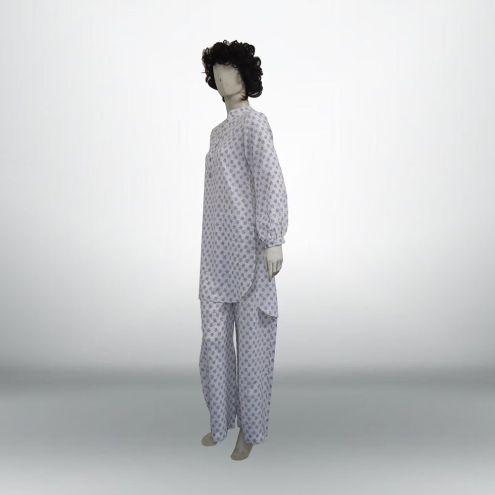 White Printed Georgette 2 PC | DD-COORD-PG-014 - Image 4