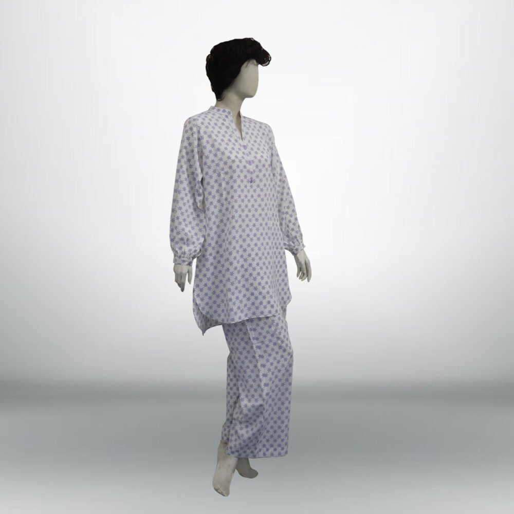 White Printed Georgette 2 PC | DD-COORD-PG-014 - Image 3