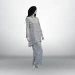 White Printed Georgette Co-Ord 2Pcs - Short Length 32" (S)