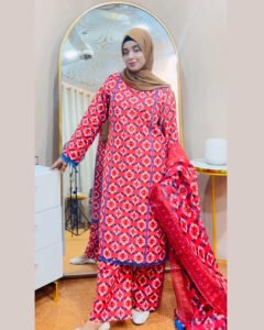 Blue Pink Printed Khaddar 3PC | DD-PKHDR-018 (Unstitched)