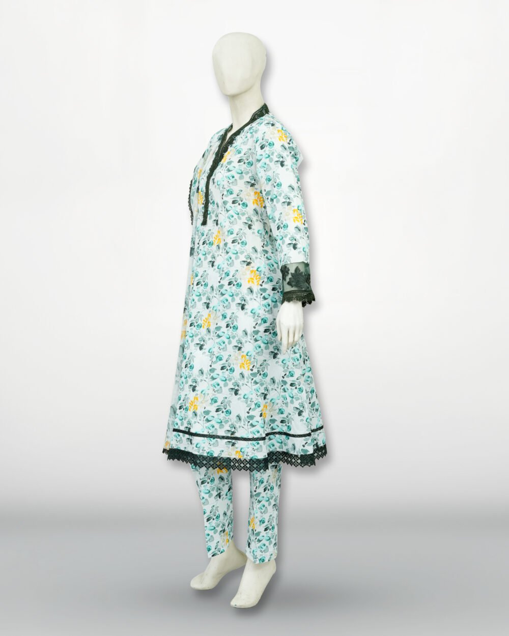 Printed DD Lawn Green 3 Pcs | DD-PLAWN-026 - Image 2